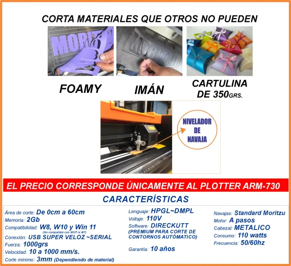 ARM730, PLOTTER CORTE DE CONTORNO AUTOMÁTICO DIRECTO DE CORELDRAW - Imagen 7