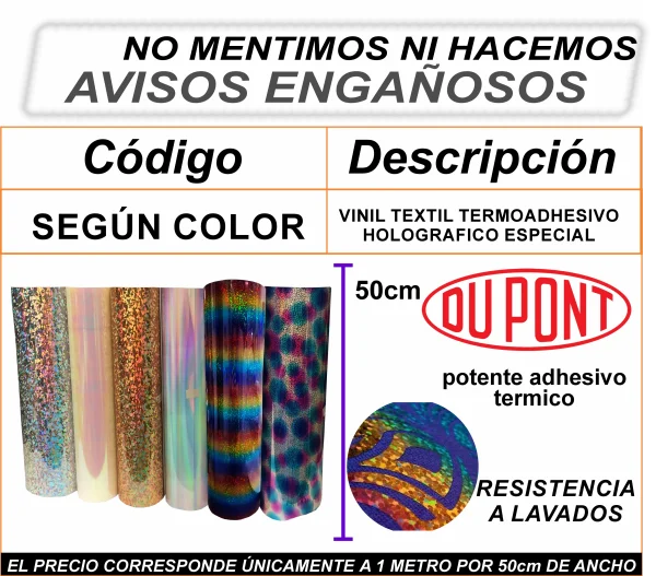 VINIL TEXTIL HOLOGRÁFICO ESPECIAL - Imagen 2