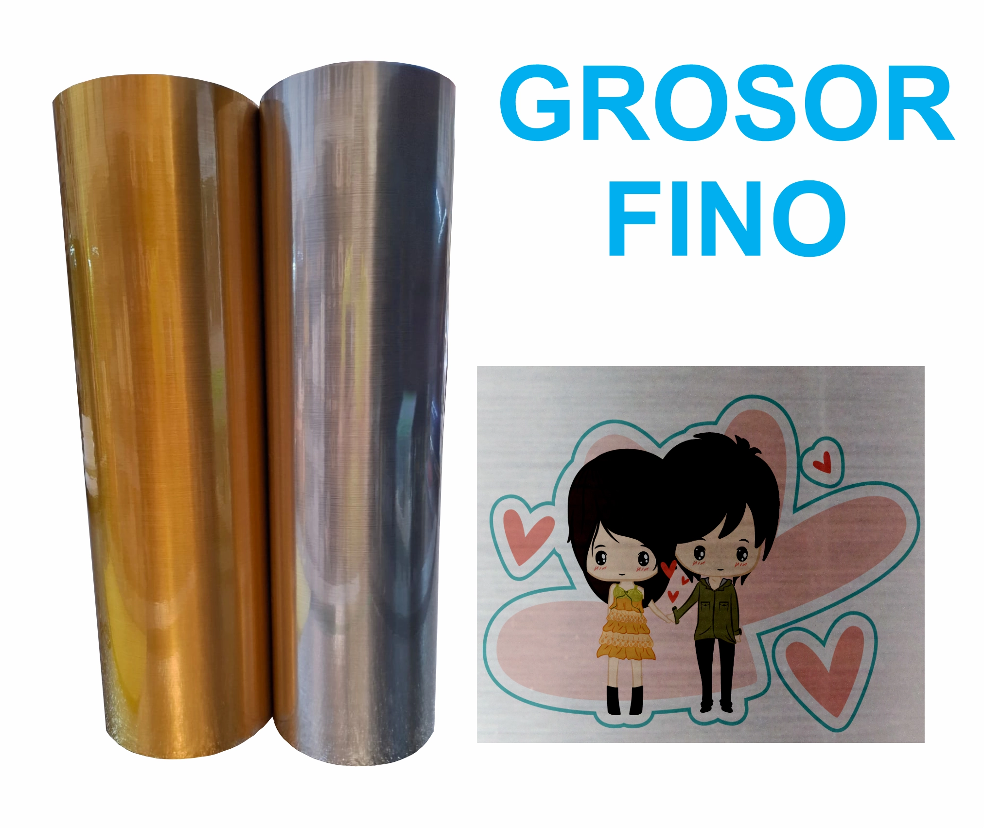 AUTOADHESIVO SUBLIMABLE ORO Y PLATA CEPILLADO GROSOR FINO