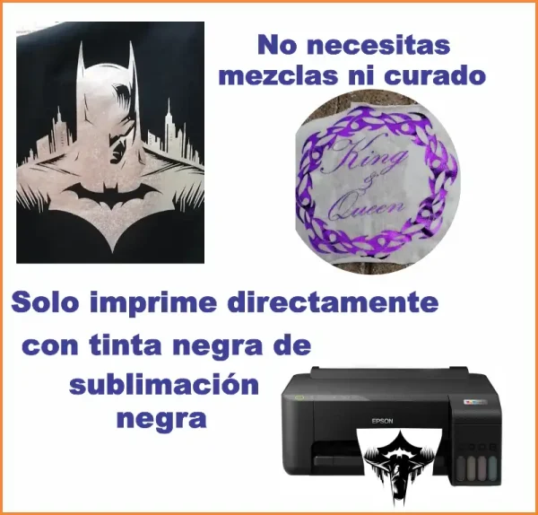 TRF TRANSFER FOIL 10 HOJAS A4 + NANOPOLVO + FOIL - Imagen 4