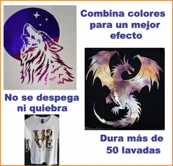 TRF TRANSFER FOIL 10 HOJAS A4 + NANOPOLVO + FOIL - Imagen 6