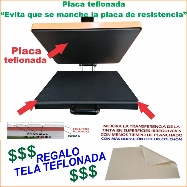 INDUST-38MX PLANCHA DE SUBLIMACIÓN BASE FIJA 10 AÑOS DE GARANTÍA. - Imagen 9