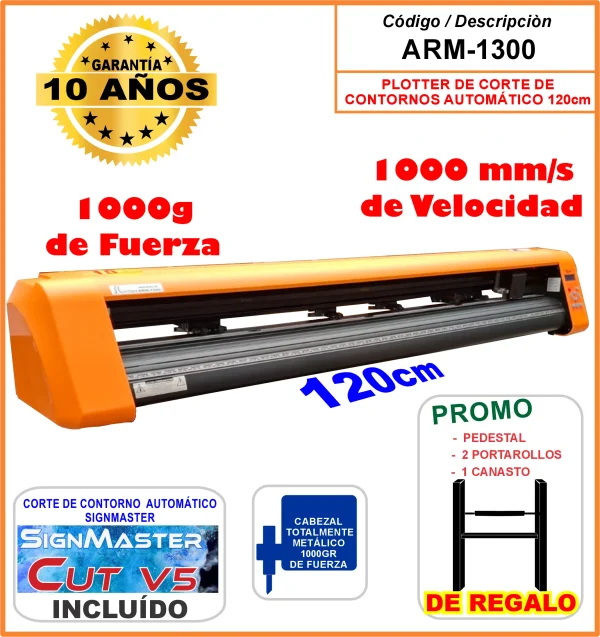 ARM-1300, PLOTTER DE CORTE 120cm CONTORNO AUTOMÁTICO SIGNMASTER - Imagen 3