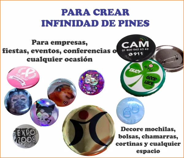 PI-ROU58 PIN CON BROCHE PARA PRENSA DE FOTOBOTÓN 58mm - Imagen 3