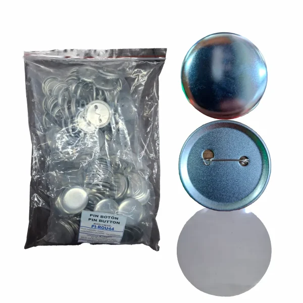 PI-ROU44 PIN METALICO CON BROCHE PARA PRENSA DE FOTOBOTÓN 44mm