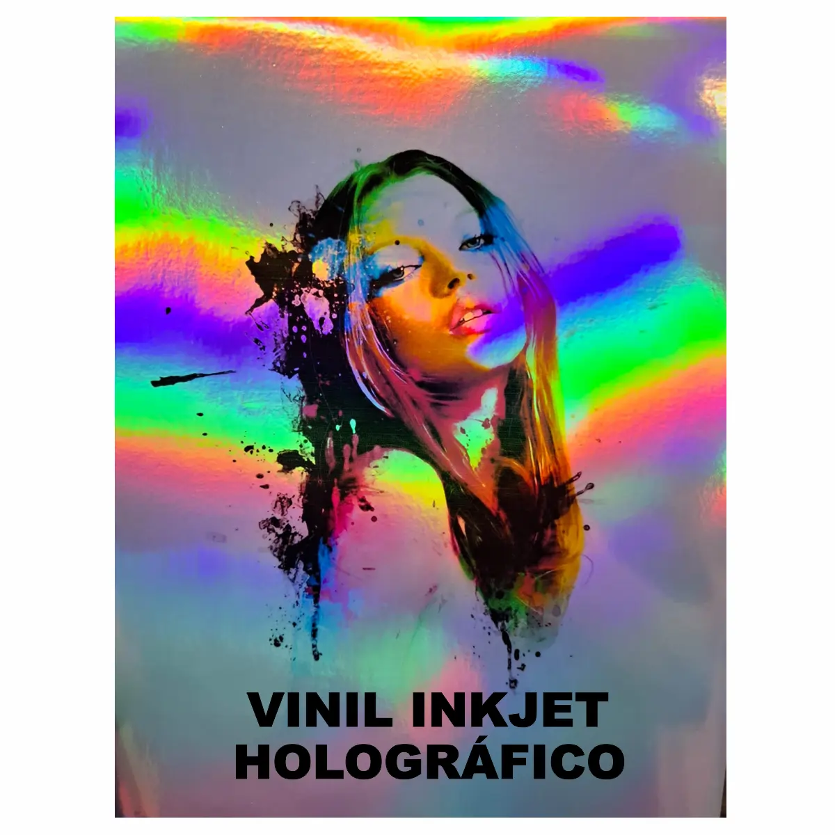 VIKJ-6, VINIL AUTOADHESIVO HOLOGRÁFICO IMPRIMIBLE TINTA COMÚN 10 HOJAS A4