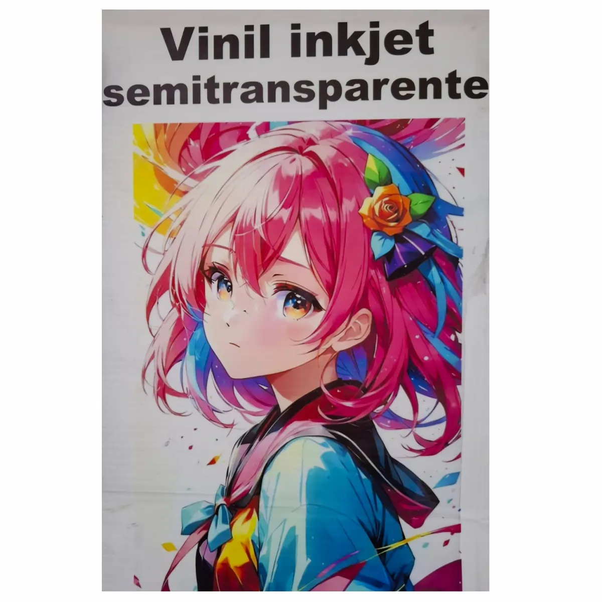 VWPT-19, VINIL AUTOADHESIVO IMPRIMIBLE TINTA COMÚN 10 HOJAS SEMITRANSPARENTE